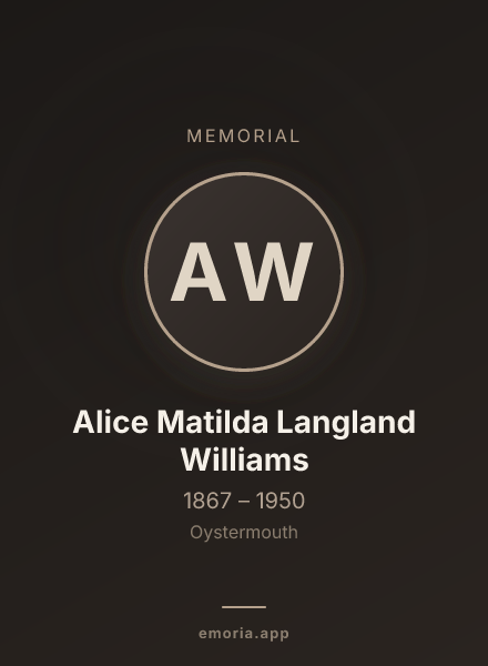 Memorial portrait of Alice Matilda Langland Williams