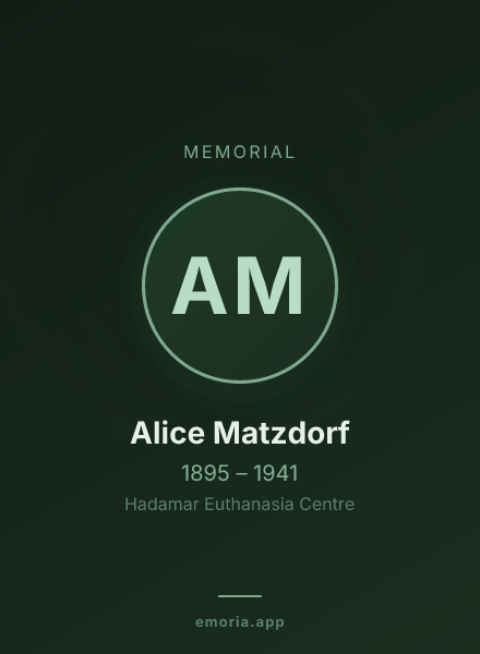 Memorial portrait of Alice Matzdorf