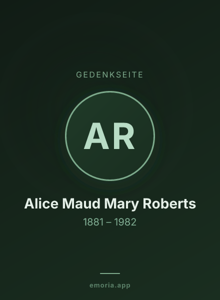 Gedenkportrait von Alice Maud Mary Roberts