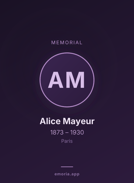 Memorial portrait of Alice Mayeur