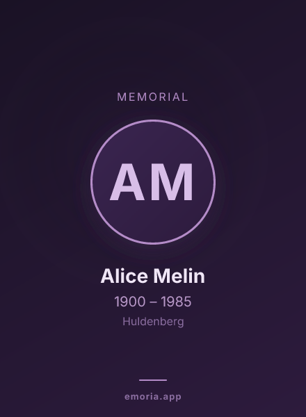 Memorial portrait of Alice Melin