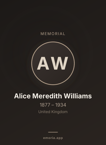 Memorial portrait of Alice Meredith Williams