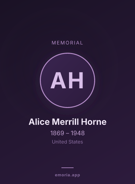 Memorial portrait of Alice Merrill Horne