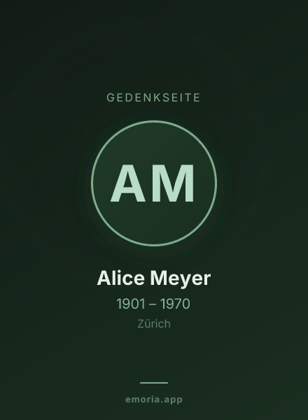 Gedenkportrait von Alice Meyer