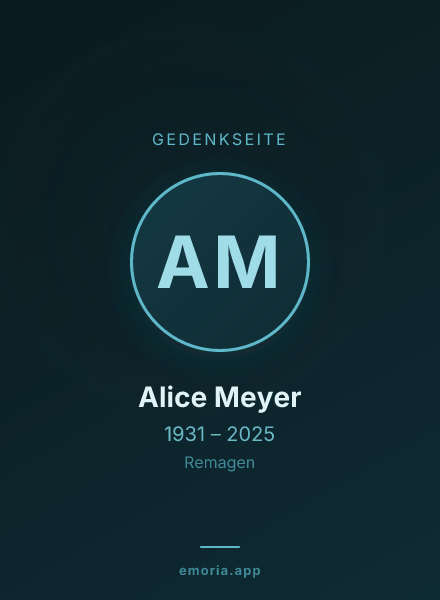 Gedenkportrait von Alice Meyer