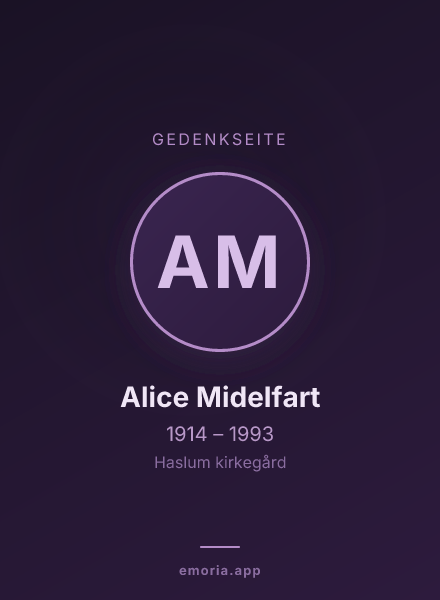 Gedenkportrait von Alice Midelfart
