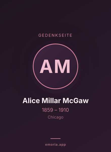 Gedenkportrait von Alice Millar McGaw
