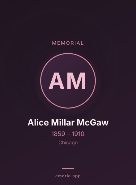 Memorial portrait of Alice Millar McGaw