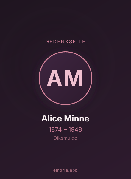Gedenkportrait von Alice Minne