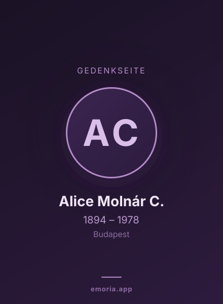 Gedenkportrait von Alice Molnár C.