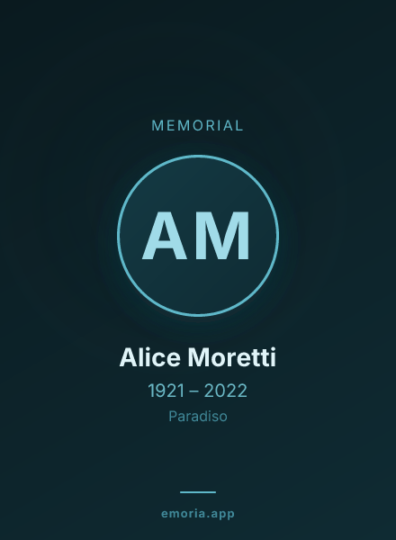 Memorial portrait of Alice Moretti