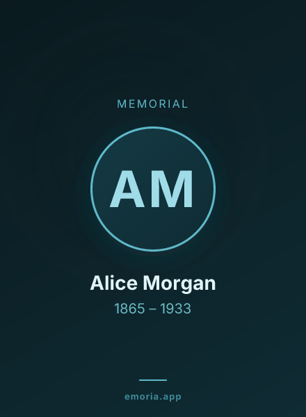Memorial portrait of Alice Morgan