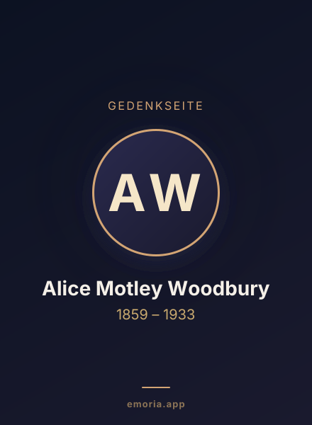 Gedenkportrait von Alice Motley Woodbury