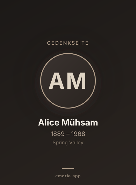 Gedenkportrait von Alice Mühsam