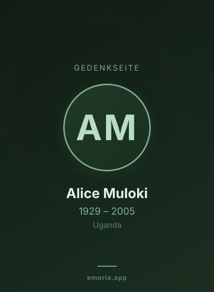 Gedenkportrait von Alice Muloki