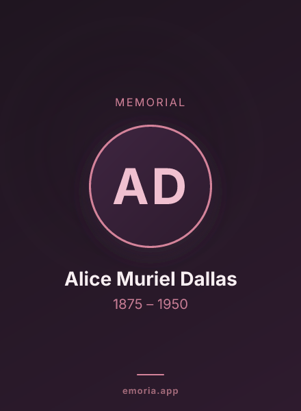 Memorial portrait of Alice Muriel Dallas
