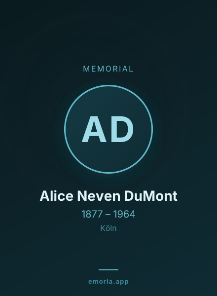 Memorial portrait of Alice Neven DuMont