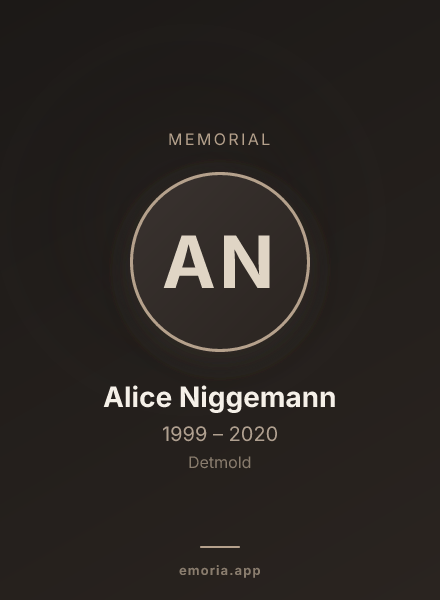 Memorial portrait of Alice Niggemann