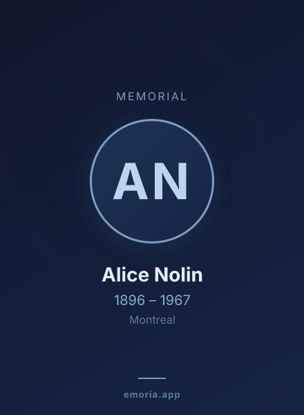 Memorial portrait of Alice Nolin