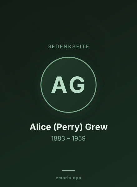Gedenkportrait von Alice (Perry) Grew
