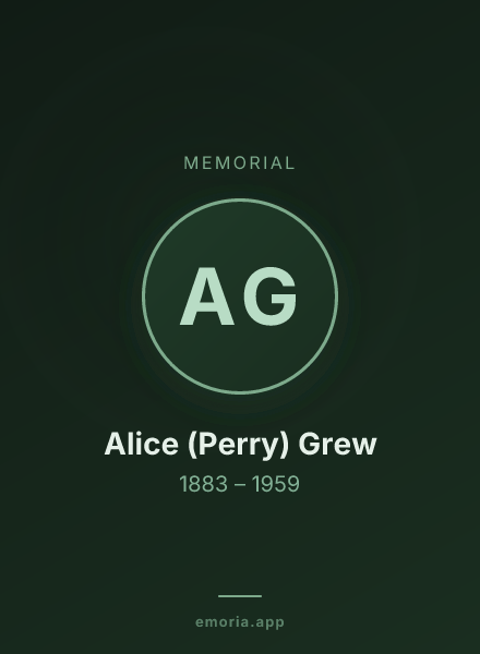 Memorial portrait of Alice (Perry) Grew