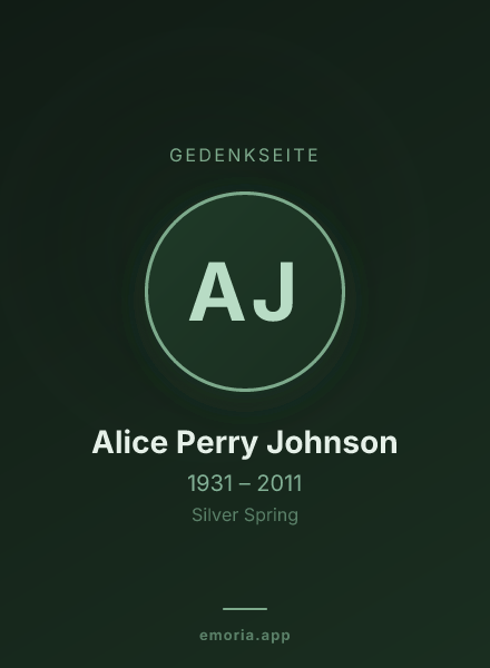 Gedenkportrait von Alice Perry Johnson