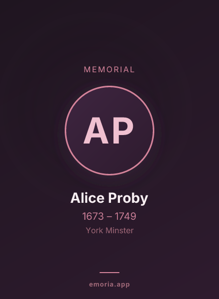 Memorial portrait of Alice Proby