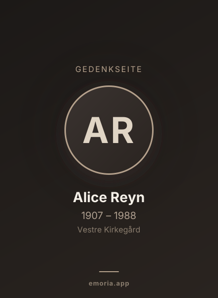 Gedenkportrait von Alice Reyn