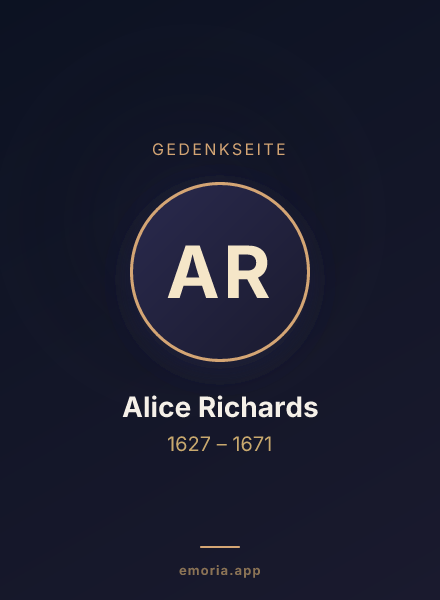 Gedenkportrait von Alice Richards