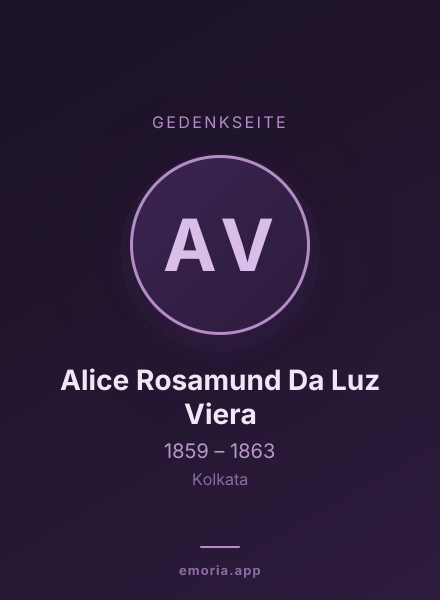 Gedenkportrait von Alice Rosamund Da Luz Viera
