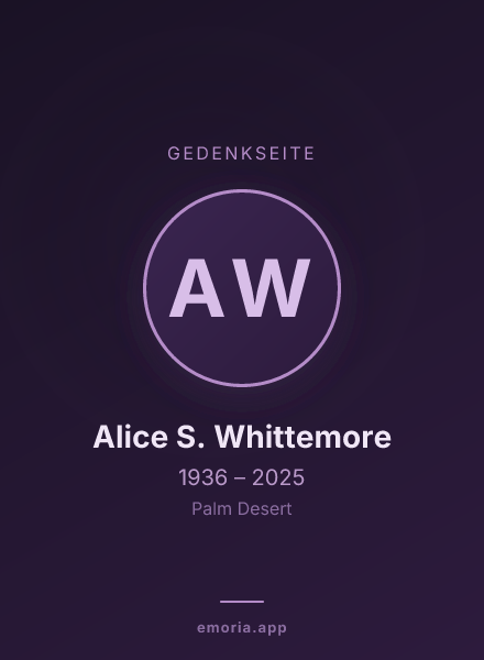 Gedenkportrait von Alice S. Whittemore