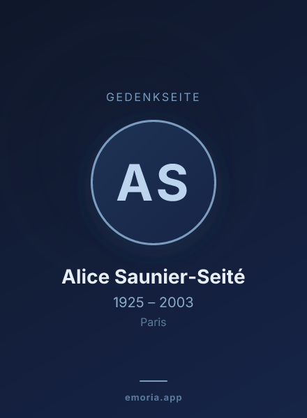 Gedenkportrait von Alice Saunier-Seité