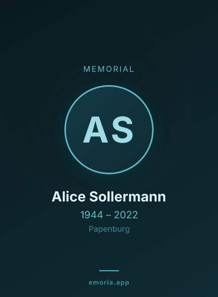Memorial portrait of Alice Sollermann