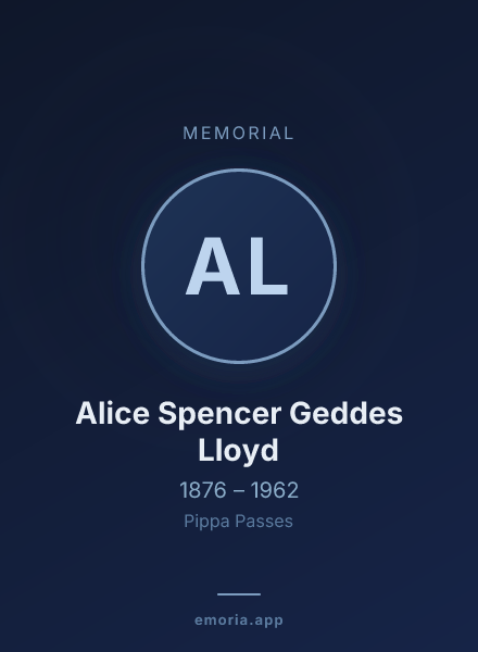 Memorial portrait of Alice Spencer Geddes Lloyd
