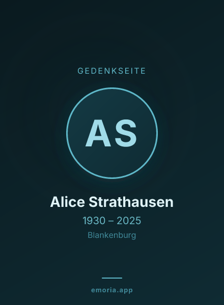 Gedenkportrait von Alice Strathausen