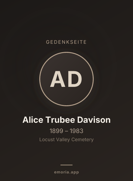 Gedenkportrait von Alice Trubee Davison