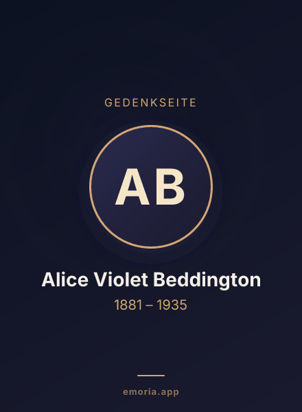 Gedenkportrait von Alice Violet Beddington