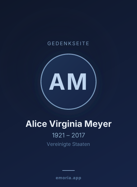 Gedenkportrait von Alice Virginia Meyer