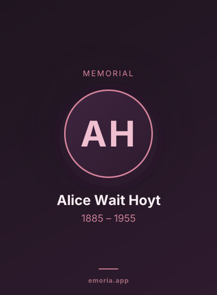 Memorial portrait of Alice Wait Hoyt