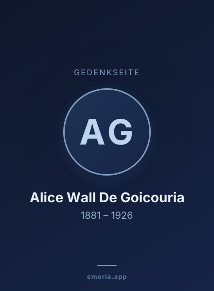 Gedenkportrait von Alice Wall De Goicouria