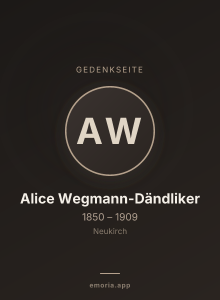 Gedenkportrait von Alice Wegmann-Dändliker