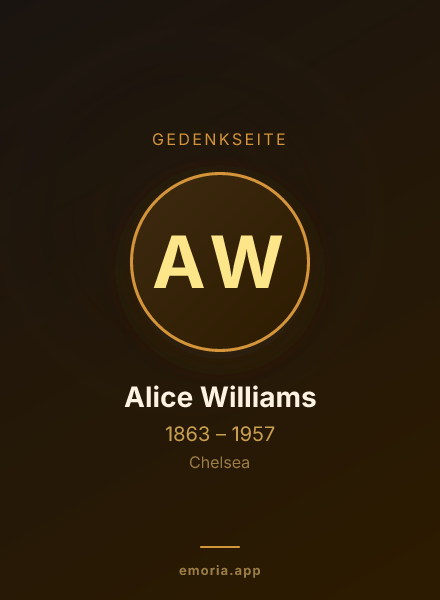 Gedenkportrait von Alice Williams