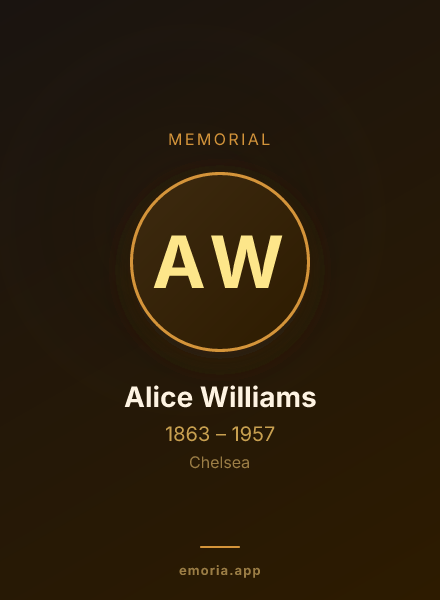 Memorial portrait of Alice Williams
