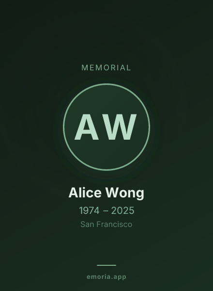 Memorial portrait of Alice Wong