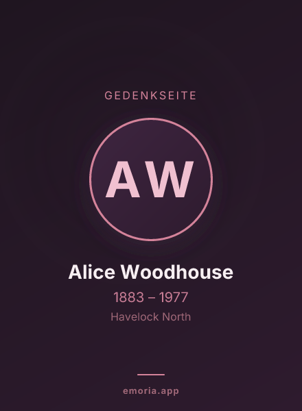 Gedenkportrait von Alice Woodhouse