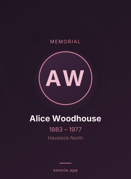 Memorial portrait of Alice Woodhouse