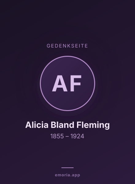 Gedenkportrait von Alicia Bland Fleming