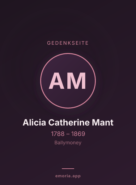 Gedenkportrait von Alicia Catherine Mant