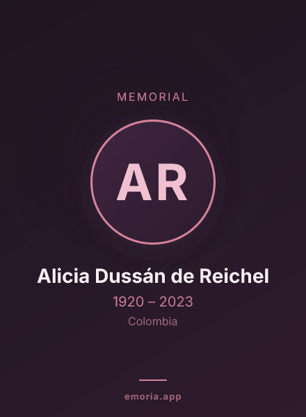 Memorial portrait of Alicia Dussán de Reichel