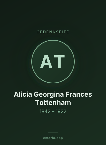 Gedenkportrait von Alicia Georgina Frances Tottenham
